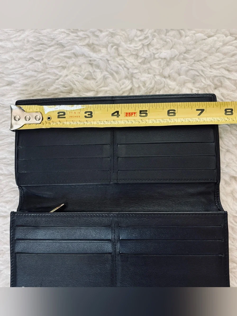 Cartier 2C Embossed Logo Vintage Black Leather Long Wallet